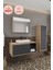 Lale 100 cm %100 Mdf Lavabolu Banyo Dolabı + Aynalı Dolap + Boy Dolabı 1