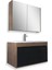 Mersin 65 cm Mdf Banyo Dolabı Seti Kafkas Meşe - Siyah 1