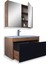 Mersin 65 cm Mdf Banyo Dolabı Seti Kafkas Meşe - Siyah 2