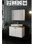 Mimoza 80CM Tezgahlı, Aynalı Banyo Dolabı Seti, Seramik Lavabo Dahil, Beyaz, Mdf 1