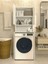Çamaşır Makinesi Üstü Düzenleyici Parlak Beyaz Modern Banyo Dolabı 2