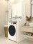 Çamaşır Makinesi Üstü Düzenleyici Parlak Beyaz Modern Banyo Dolabı 3