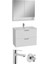 Mia 75024 Banyo Dolabı Seti, Çekmeceli, 80 Cm, Parlak Beyaz 3