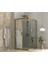 Iskit Duşakabin 90 x 100 Dikdörtgen Aynalı Reflekte Cam Köşe Girişli Kabin Bronz Profil 6mm 90X100 cm 2