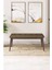 Eva Serisi, 80X132 Açılabilir Mdf Beyaz Masa Ceviz Ayak Mutfak Masası ve 4 Sandalye 1 Bench Kahverengi 5