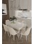 Alfa Serisi, 80X132 Açılabilir Mdf Yemek Masası Takımı 6 Adet Krem Sandalye 1