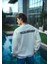 Kışlık Bisiklet Yaka Oversize Baskılı Sweatshirt - Beyaz 3