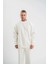 Uzun Kol Bisiklet Yaka Basic Sweatshirt - Beyaz 1