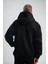 Polızeı Premium Kalite Unisex Kapşonlu Ara Biyeli Sweatshirt - Siyah 2