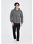 Unisex Tam Fermuarlı Kapşonlu Sweatshirt - Füme 1