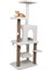 Pet Y01 Salıncaklı Yuvalı Lüx Kedi Tırmalama Oyun Evi Beyaz 1