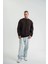 Polızeı Premium Kalite Bisiklet Yaka Yıkamalı Sweatshirt - Kahverengi 4