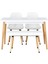 Vilinze Eames Sandalye-Bank Avanos Ahşap Mutfak Masası Takımı - 70X120 cm 3