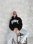 Unisex Üç Iplik Kapşonlu Baskılı Sweatshirt - Siyah 2