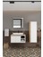 Lale Beyaz 70 cm Set %100 Mdf Lavabolu Banyo Dolabı + Aynalı Dolap + Boy Dolabı 5