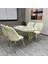 Karnel 80-140 Oval Gold Beyaz Mermer Benchli̇ 4 Ki̇şi̇li̇k Mutfak Masasi Takimi 1