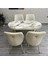 Karnel 80-140 Oval Gold Beyaz Mermer Benchli̇ 4 Ki̇şi̇li̇k Mutfak Masasi Takimi 2