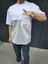 Unisex Torba Cep Detaylı Parçalı T-Shirt - Gri 4