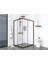 Iskit Duşakabin 90 x 100 Dikdörtgen Şeffaf Cam Köşe Girişli Kabin Bronz Profil 6mm 90X100 cm 1