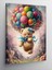 Kanvas Tablo Uçan Balonlar ve Yavru Ayı 70X100 cm 1