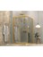 Iskit Duşakabin 90 x 130 Dikdörtgen Aynalı Reflekte Cam Köşe Girişli Kabin Gold Profil 6mm 90X130 cm 2