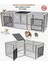 60CM x 180CM x 60CM Üst Kapalı 3 Kapılı Köpek, Kedi, Tavşan Kafesi, 4,5cm Aralıklı 1