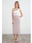 Çizgili Beli Lastikli Triko Etek 1