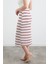 Çizgili Beli Lastikli Triko Etek 3