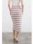 Çizgili Beli Lastikli Triko Etek 4