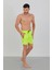 Akbeniz Erkek Fermuarlı Cepli Deniz Şortu Neon Yeşil 2