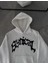 Kışlık Kapşonlu Baskılı Oversize Sweatshirt- Beyaz 1
