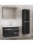 Viosen-Ea Siyah-Gri (80+35) 115 cm Çekmeceli Mdf-Boy Dolaplı-Lavabolu Banyo Dolabı 1