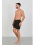 Akbeniz Erkek Fermuarlı Cepli Deniz Şortu Siyah 3