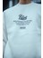 Kışlık Bisiklet Yaka Ön ve Arka Baskılı Sweatshirt - Beyaz 2