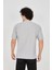 Unisex Waffle Kumaş Rahat Kol T-Shirt - Boyalı Gri 4