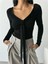 Sandy Bodysuit Önden Bağlama Detaylı - Siyah 3