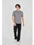 Unisex Jakar Kumaş Slim Fit T-Shirt - Boyalı Gri 4