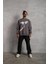 Erkek Güvercin Baskılı Sweatshirt - Gri 2