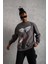 Erkek Güvercin Baskılı Sweatshirt - Gri 3