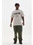 Unisex Baskılı Oversize T-Shirt - Gri 4
