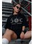 Unisex Baskılı Oversize T-Shirt - Siyah 1