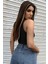 Özel Kadın Siyah Yarım Fermuarlı Sıfır Kol Crop Top Bluz Fırsat!!! 2