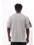 Unisex Oversize Baskılı Bisiklet Yaka T-Shirt - Gri 4