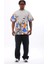 Unisex Oversize Baskılı Bisiklet Yaka T-Shirt - Gri 1