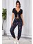 Özel Kadın Siyah Çift Fermuarlı Yarım Kol Crop Top Bluz Fırsat!!! 3