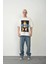 Unisex Baskılı Bisiklet Yaka Oversize T-Shirt - Beyaz 3