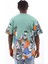 Unisex Oversize Baskılı Bisiklet Yaka T-Shirt - Mint Yeşili 2