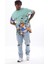 Unisex Oversize Baskılı Bisiklet Yaka T-Shirt - Mint Yeşili 3