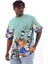 Unisex Oversize Baskılı Bisiklet Yaka T-Shirt - Mint Yeşili 4