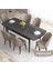 Roz Serisi 80X132 Açılabilir Siyah Mermer Desen Masa Takımı ve 6 Cappucino Sandalye Cappucino 2